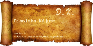 Dianiska Kájusz névjegykártya
