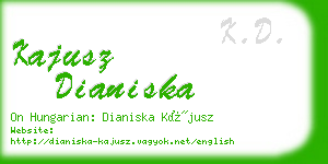 kajusz dianiska business card